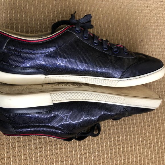 Gucci Men Blue Monogram Sneakers